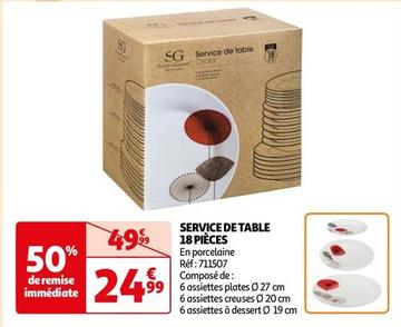 Service De Table 18 Pieces  offre à 24,99€ sur Auchan Hypermarché