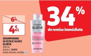 L'oréal - Shampooing Glycolic Gloss Elsève offre à 4,61€ sur Auchan Hypermarché