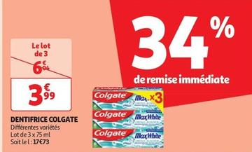 Colgate - Dentifrice offre à 3,99€ sur Auchan Hypermarché