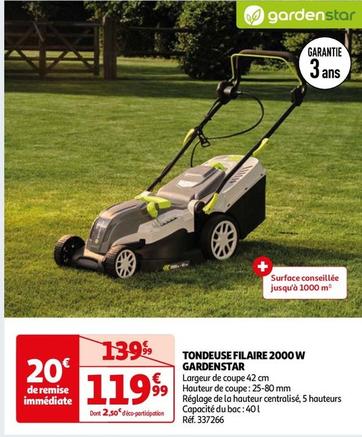 Gardenstar - Tondeuse Filaire 2000 W offre à 119,99€ sur Auchan Hypermarché