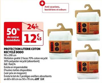 Dodo - Protection Literie Coton Recycle  offre à 12,45€ sur Auchan Hypermarché