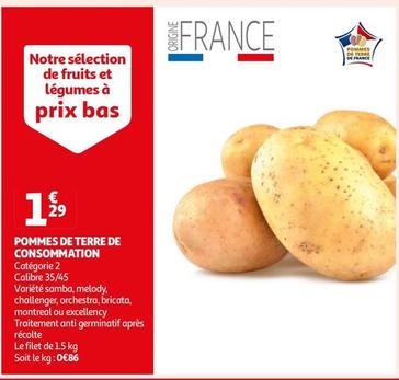 Pommes De Terre De France De Consommation offre à 1,29€ sur Auchan Hypermarché