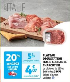Auchan - Plateau Dégustation Italie Le Charcutier offre à 4,07€ sur Auchan Supermarché