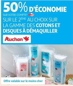 Auchan - Au Choix Sur La Gamme Des Cotons Et Disques À Démaquiller offre sur Auchan Supermarché