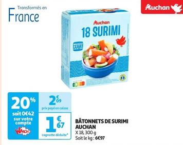 Auchan - Bâtonnets De Surimi  offre à 2,09€ sur Auchan Supermarché