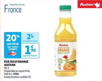 Auchan - Pur Jus D'Orange  offre à 2,38€ sur Auchan Supermarché