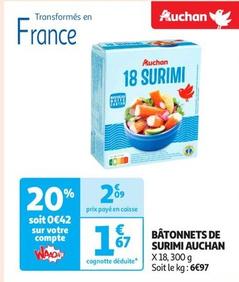 Auchan - Bâtonnets De Surimi offre à 1,67€ sur Auchan Supermarché
