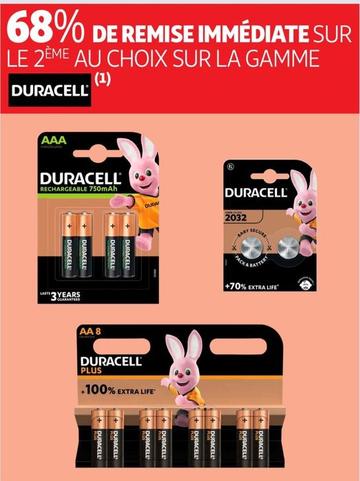 Duracell - Le 2eme Au Chix Sur La Gamme  offre sur Auchan Supermarché