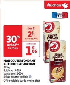 Auchan - Mon Gouter Fondant Au Chocolat  offre à 1,06€ sur Auchan Supermarché