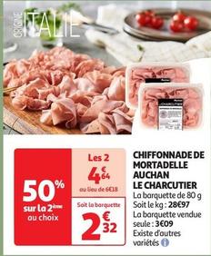 Chiffonnade De Mortadelle Auchan Le Charcutier offre à 2,32€ sur Auchan Supermarché