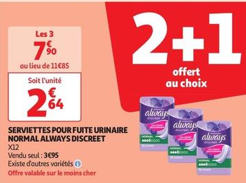 Always - Serviettes Pour Fuite Urinaire Normal  offre à 2,64€ sur Auchan Supermarché