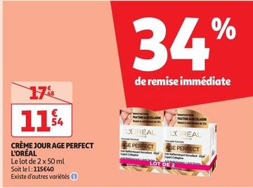 L'oréal - Crème Jour Age Perfect  offre à 11,54€ sur Auchan Supermarché
