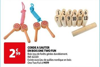 One Two Fun - Corde A Sauter En Bois 