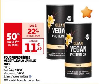 Nu3 - Poudre Protéinée Végétale À La Vanille offre à 14,99€ sur Auchan Hypermarché