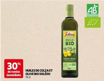 Soléou - Huiles De Colza Et Olive Bio offre sur Auchan Hypermarché