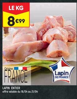 Lapin Entier offre à 8,99€ sur Leader Price