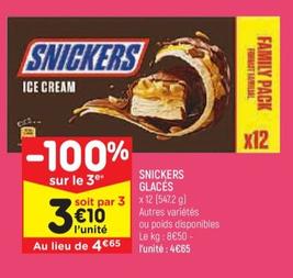 Snickers - Glacés offre à 4,65€ sur Leader Price