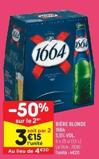 1664 - Bière Blonde 5,5% Vol. offre à 4,2€ sur Leader Price