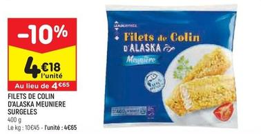 Leader Price - Filets De Colin D'alaska Meuniere Surgeles offre à 4,18€ sur Leader Price