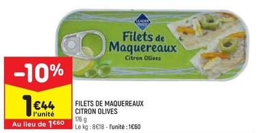 Leader Price - Filets De Maquereaux Citron Olives
