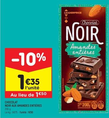 Leader Price - Chocolat Noir Aux Amandes Entières