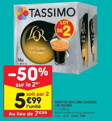 Tassimo - Dosettes Café Long Classique L'Or