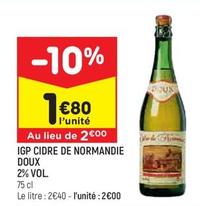 Doux  - IGP Cidre De Normandie 2% Vol.