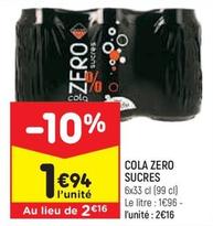 Coca Cola - Cola Zero Sucres offre à 1,94€ sur Leader Price