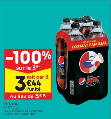 Pepsi - Max offre à 5,16€ sur Leader Price