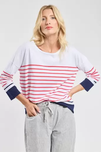 Oversize Breton shirt - light cotton offre à 55€ sur Armor Lux