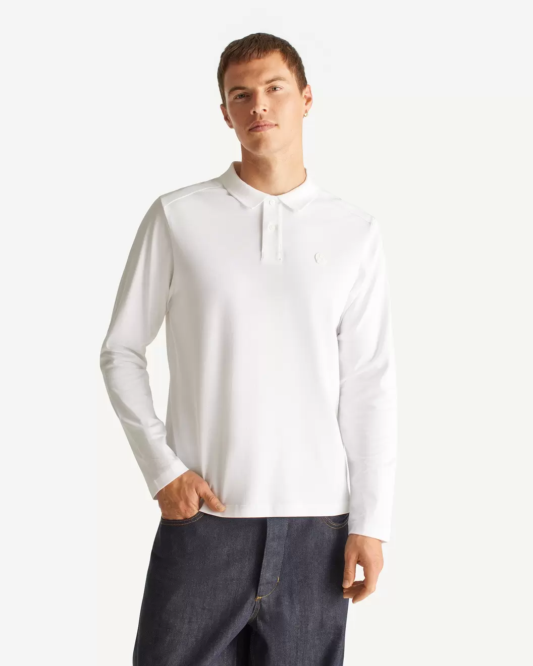 Polo manches longues en coton Blanc Carlos offre à 85€ sur JOTT