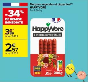 Happyvore - Merguez Végétales Et Piquantes offre à 2,57€ sur Carrefour