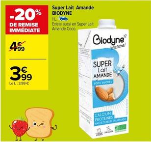 Biodyne - Super Lait Amande offre à 3,99€ sur Carrefour