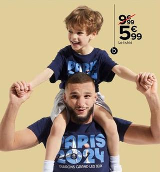 T Shirt Garcon Des Jeux Oympiques De Paris 2024 offre à 5,99€ sur Carrefour