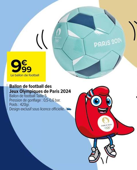 Ballon De Football Des Jeux Olympiques De Paris 2024 offre à 9,99€ sur Carrefour