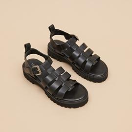 Sandales ouvertes en cuir noir offre à 115€ sur Jonak