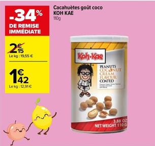 Koh Kae - Cacahuètes Goût Coco offre à 1,42€ sur Carrefour Express