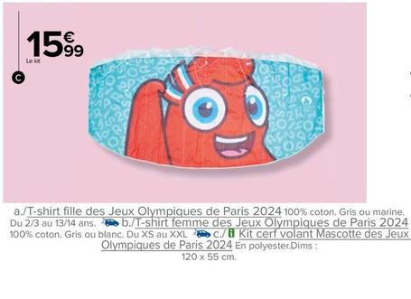 Kit Cerf Volant Mascotte Des Jeux Olympiques De Paris 2024 offre à 15,99€ sur Carrefour Drive