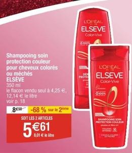 L'oréal - Shampooing Soin Protection Couleur Pour Cheveux Colorés Ou Méchés offre à 5,61€ sur Cora