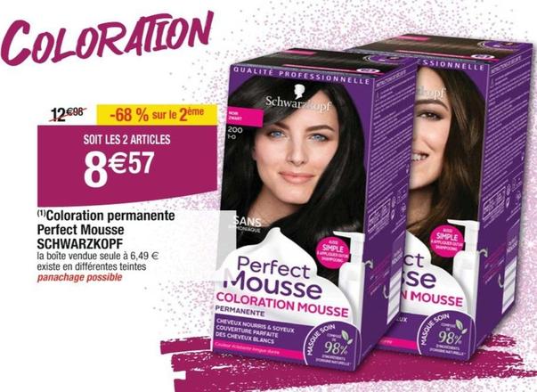 Schwarzkopf - Coloration Permanente Perfect Mousse offre à 8,57€ sur Cora