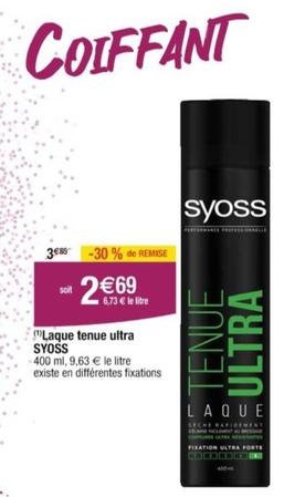 Syoss - Laque Tenue Ultra offre à 2,69€ sur Cora