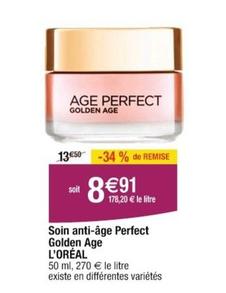 L'oréal - Soin Anti Âge Perfect Golden Age offre à 8,91€ sur Cora
