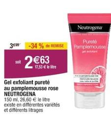 Neutrogena - Gel Exfoliant Pureté Au Pamplemousse Rose offre à 2,63€ sur Cora