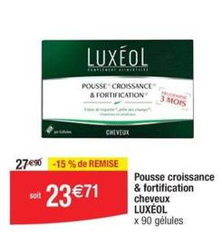 Luxéol - Pousse Croissance & Fortification Cheveux offre à 23,71€ sur Cora