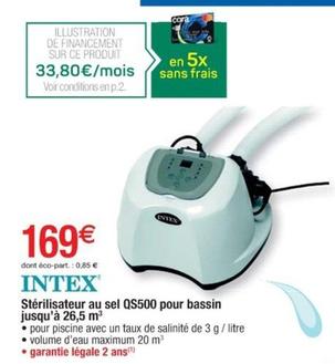 Intex - Stérilisateur Au Sel Qs500 Pour Bassin Jusqu'à  offre à 169€ sur Cora