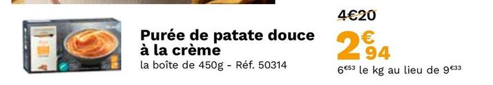 Puree De Patate Douce A La Creme  offre à 2,94€ sur Picard
