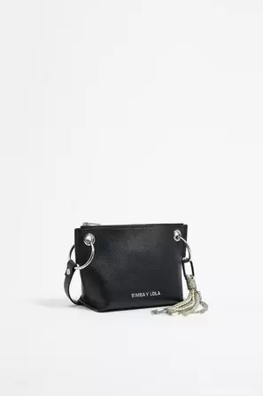 Petit sac trapèze cuir noir offre à 148,4€ sur Bimba y Lola