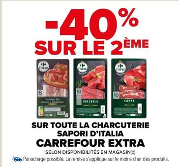 Carrefour - Sur Toute La Charcuterie Sapori D'italia Extra offre sur Carrefour Market