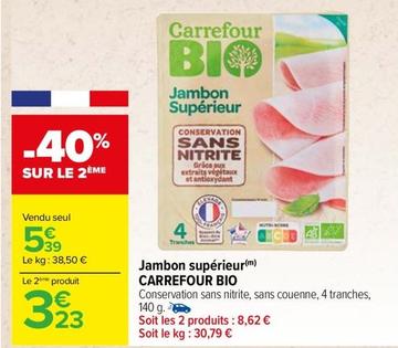 Carrefour - Jambon Supérieur Bio