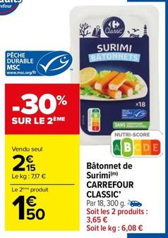 Carrefour - Bâtonnet De Surimi Classic offre à 2,15€ sur Carrefour Market